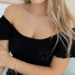 Komplet Stal Szlachetna Łańcuszek i Bransoletka Posrebrzany Splot Kordel Rope Vintage