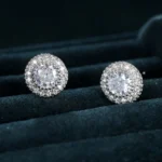 Kolczyki Cyrkonie Imitacja Diamentów w kolorze srebrnym 0.9cm